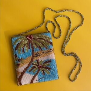 Vintage Palm Tree Beaded Bag
